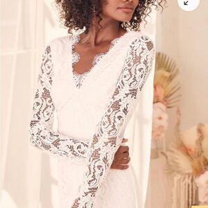 Lulus lace long sleeve wedding dress